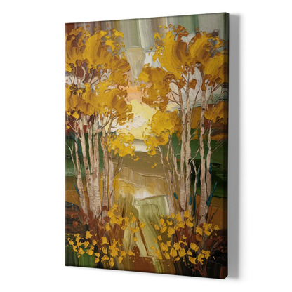Aspen Golden Trees - Canvas Print Art Sides