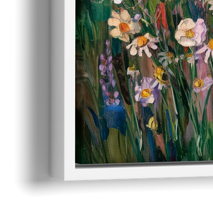 Telluride Summer Wildflowers - Close-Up White Frame Canvas