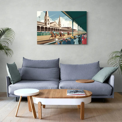 Louisville Churchill Downs Scene - Canvas Wall Art Living Room