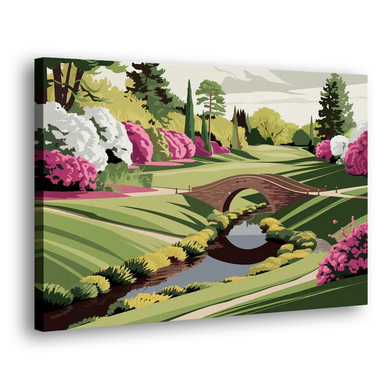 Augusta National Green Landscape - Canvas Print Art Sides