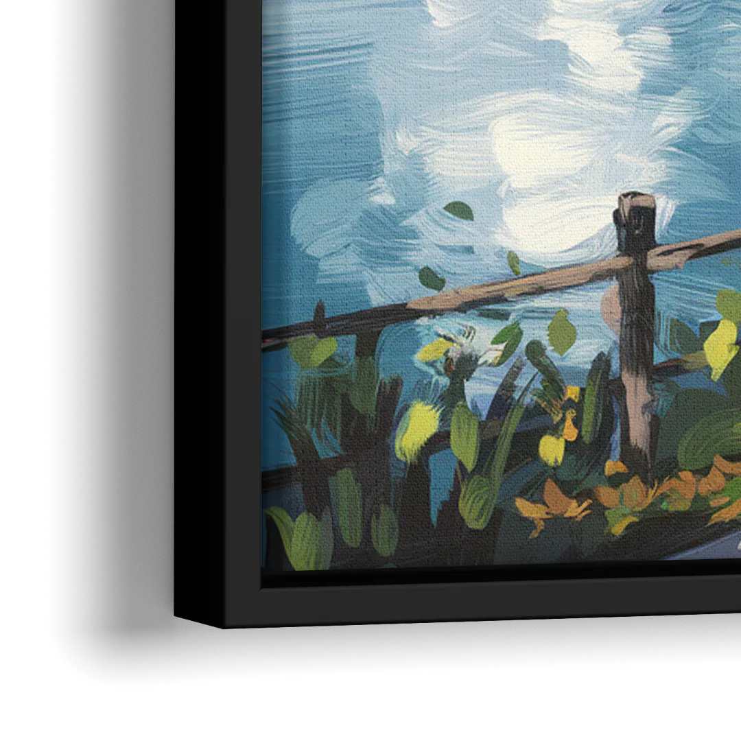 Burlington Lakefront Pathways - Close-Up Black Frame Canvas