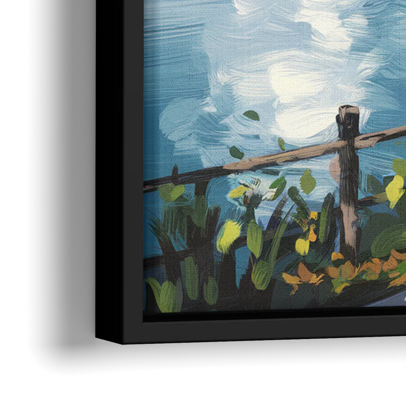 Burlington Lakefront Pathways - Close-Up Black Frame Canvas