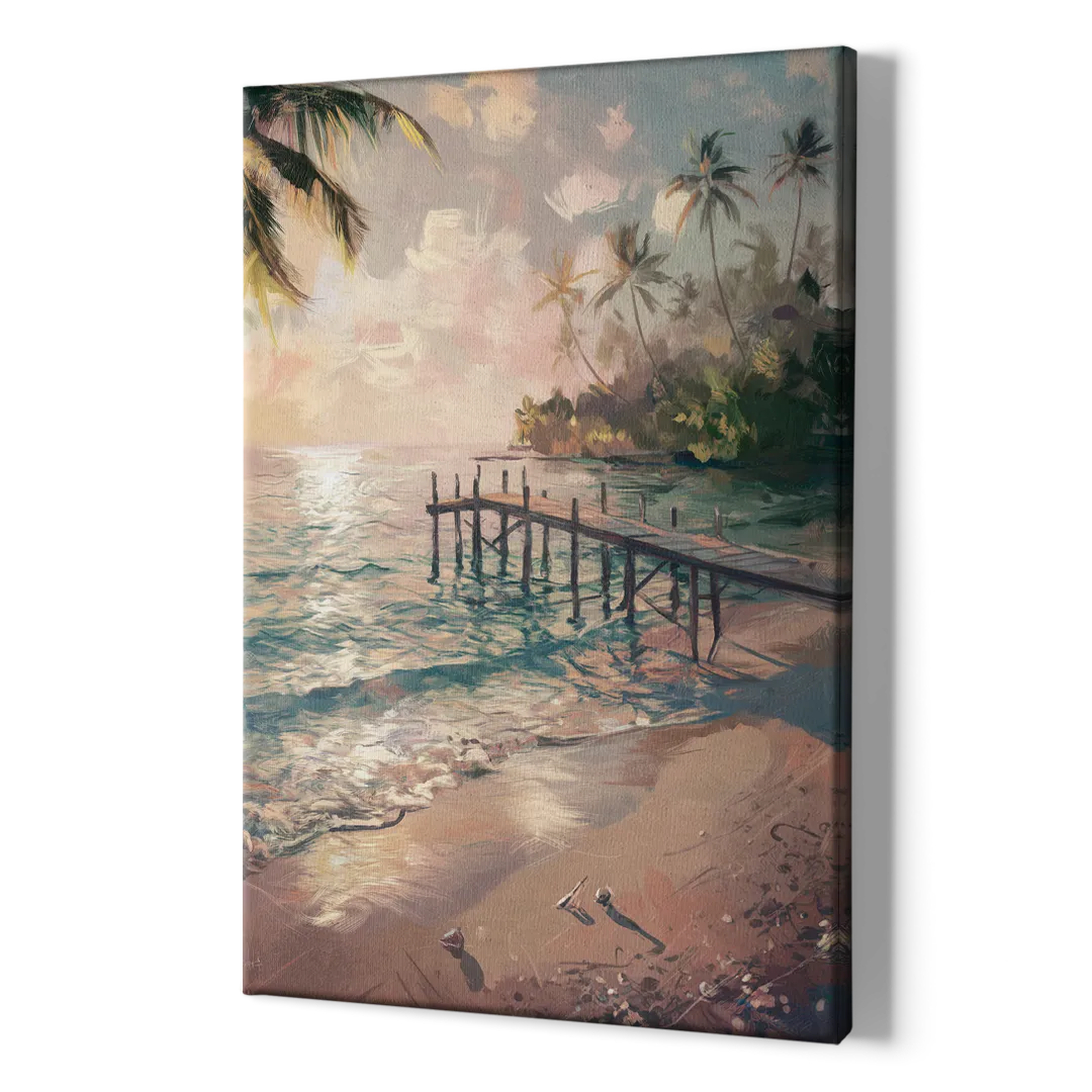 Seaside Tranquil Waters - Canvas Print Art Sides