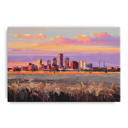Lubbock Skyline Sunset - Canvas Wall Art