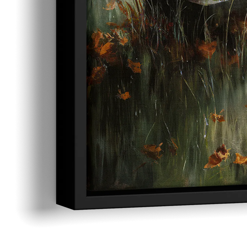 Tombstone Eerie Twilight - Close-Up Black Frame Canvas