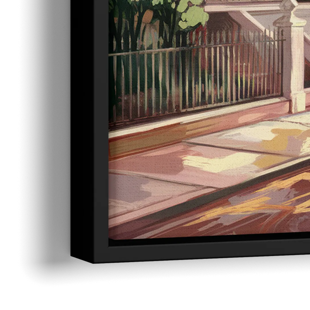 Savannah Historic Homes - Close-Up Black Frame Canvas