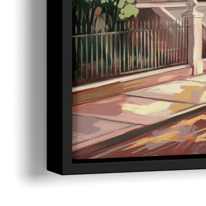 Savannah Historic Homes - Close-Up Black Frame Canvas