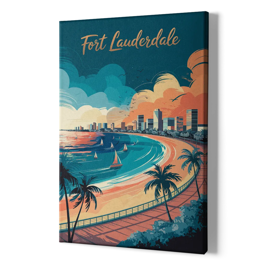Fort Lauderdale Oceanfront Views - Canvas Print Art Sides