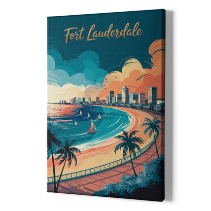 Fort Lauderdale Oceanfront Views - Canvas Print Art Sides