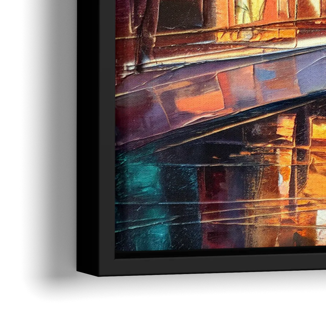 St. Petersburg Vibrant Streets - Close-Up Black Frame Canvas