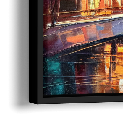 St. Petersburg Vibrant Streets - Close-Up Black Frame Canvas