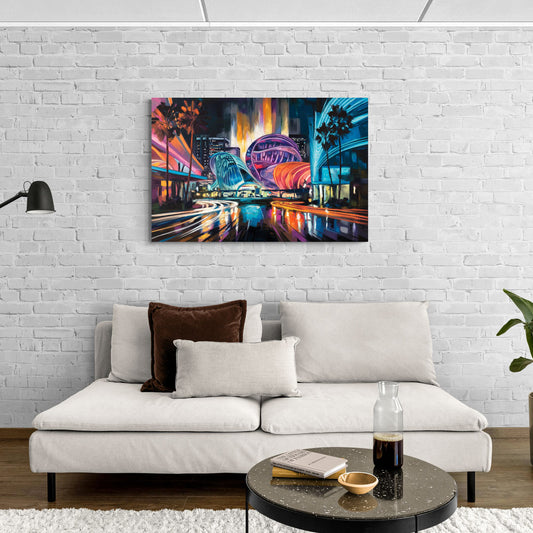 Anaheim Downtown Glow - Canvas Wall Art Living Room