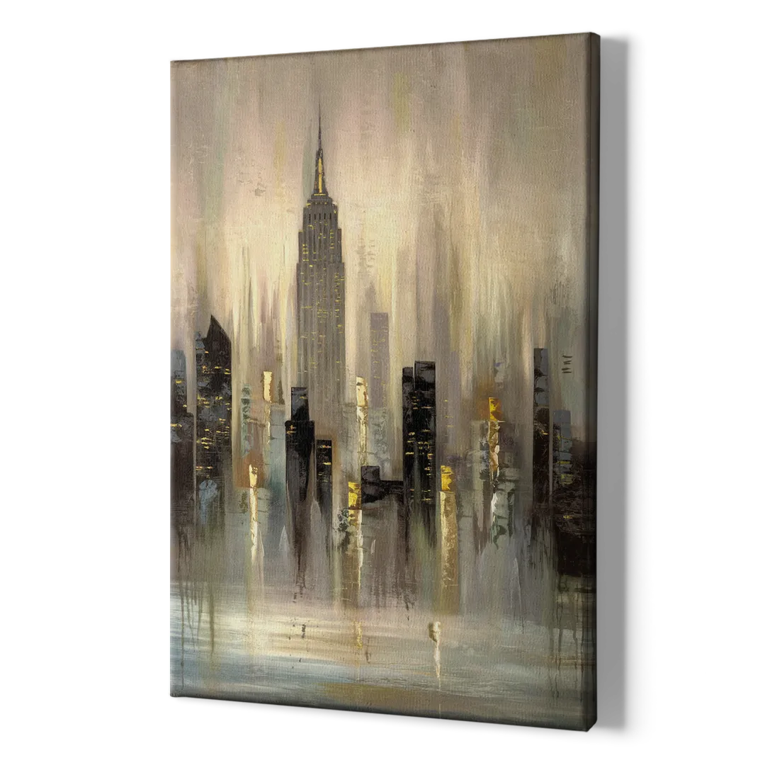 New York City Skyline in Fog - Canvas Print Art Sides