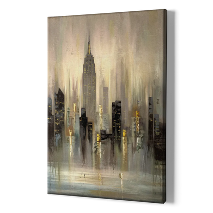 New York City Skyline in Fog - Canvas Print Art Sides