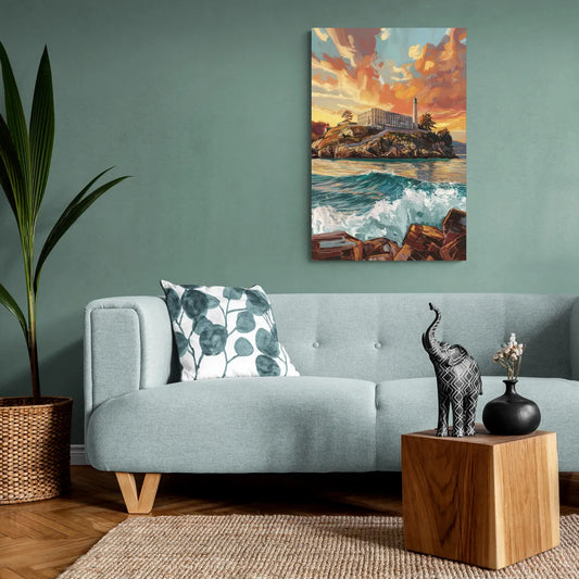San Francisco Alcatraz Island - Canvas Wall Art Living Room