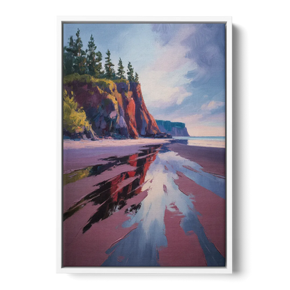 Red Sand Shores - White Frame Canvas