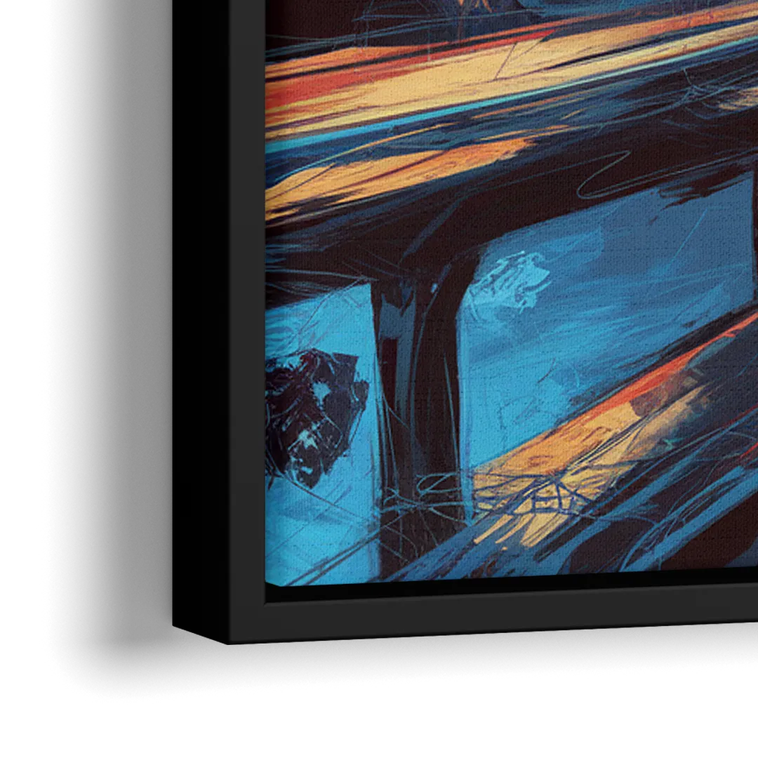 Oklahoma City Thunder Skyline - Close-Up Black Frame Canvas