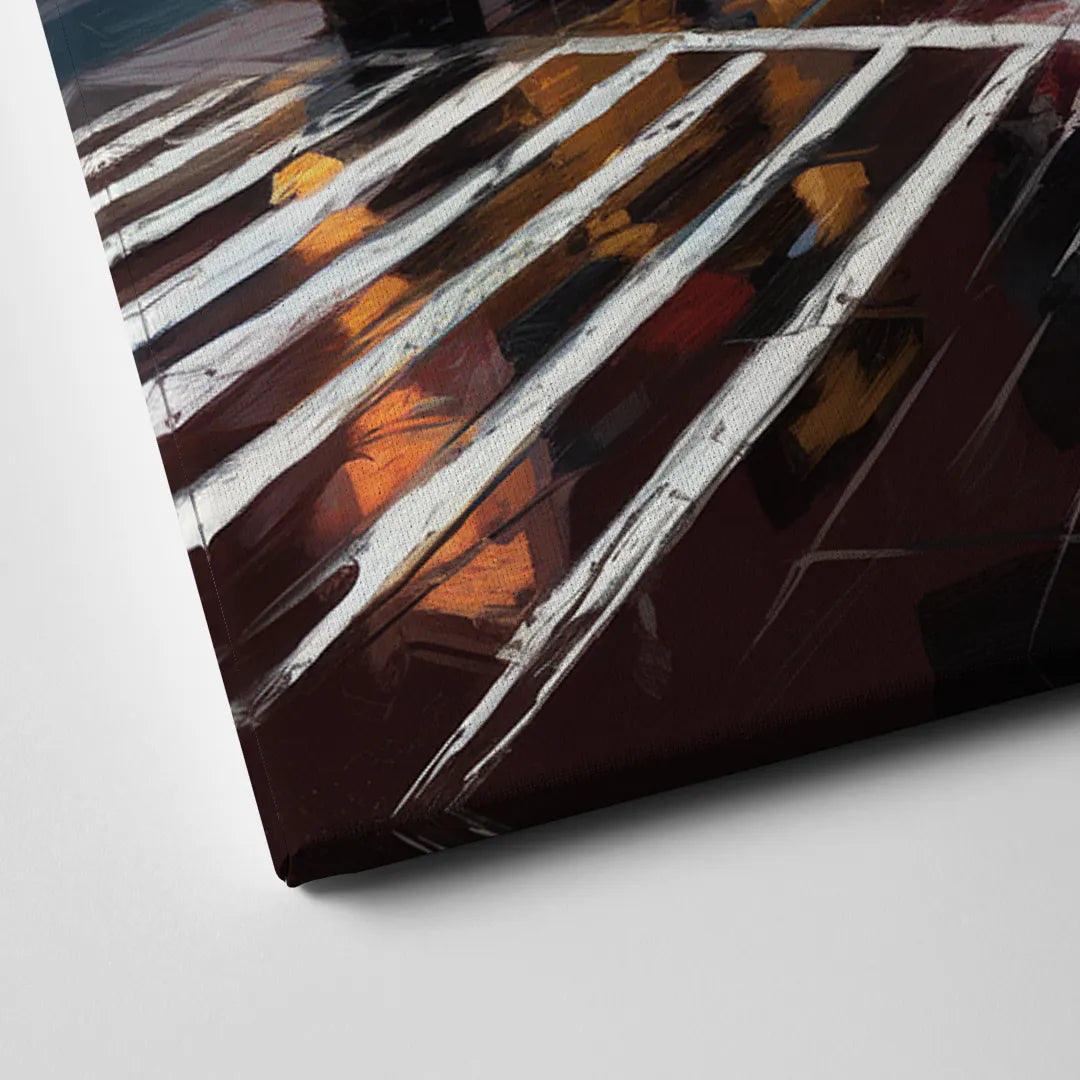 New York City Times Square in Motion Night Canvas Close Up