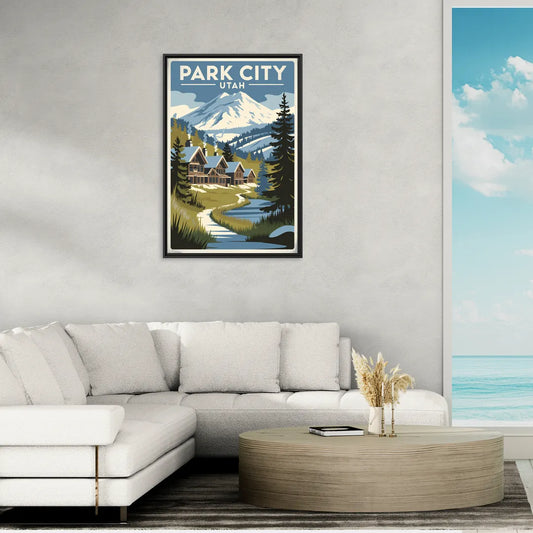 Park City Outdoor Adventure - Living Room Black Frame Canvas