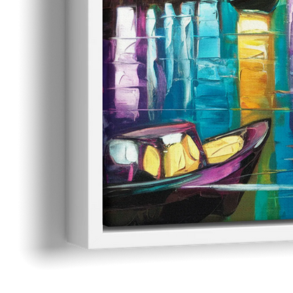 Miami Downtown Energy - Close-Up White Frame Canvas