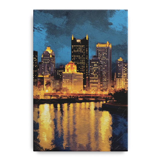Pittsburgh Nighttime Glow - Canvas Wall Art