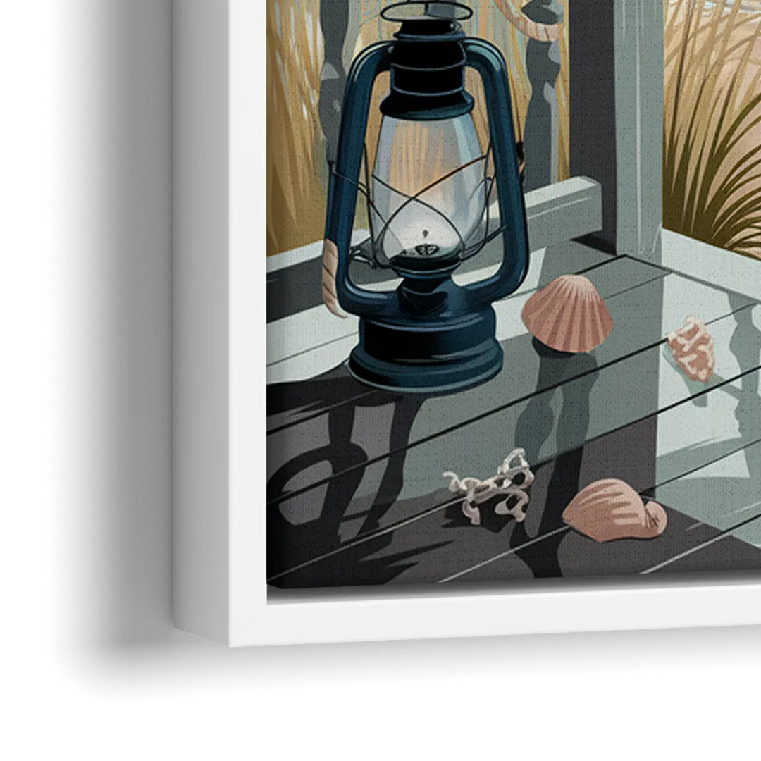 Seaside Nautical Charm - Close-Up White Frame Canvas