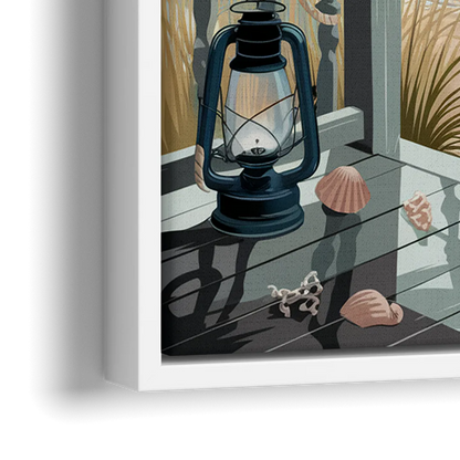 Seaside Nautical Charm - Close-Up White Frame Canvas