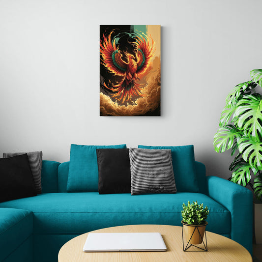 Phoenix Bird Abstract Artwork - Canvas Wall Art Living Room