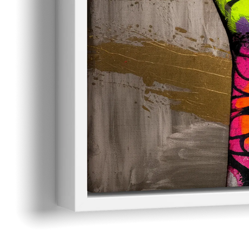 Houston Bold Graffiti - Close-Up White Frame Canvas
