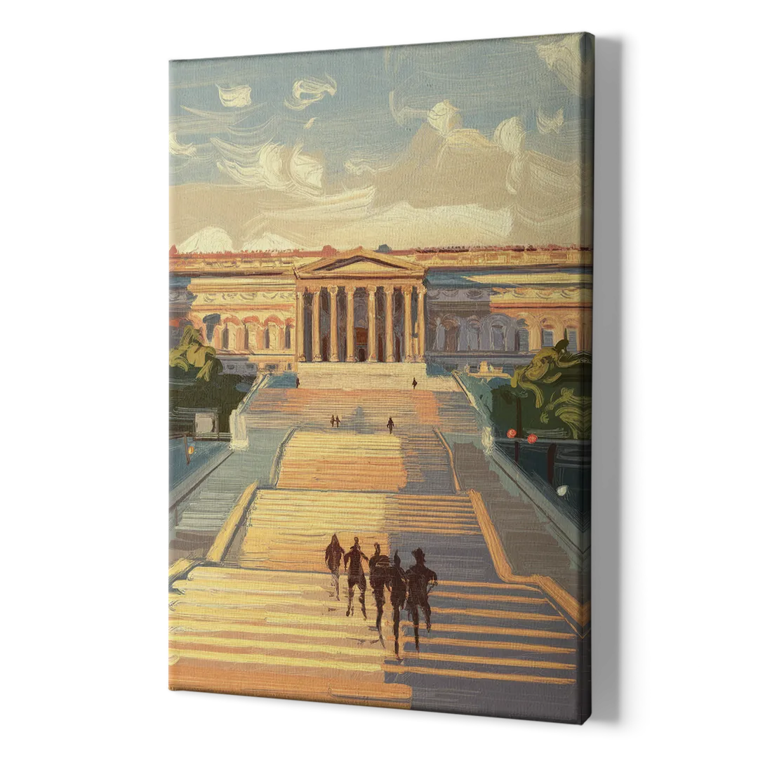 Philadelphia Art Museum Steps - Canvas Print Art Sides