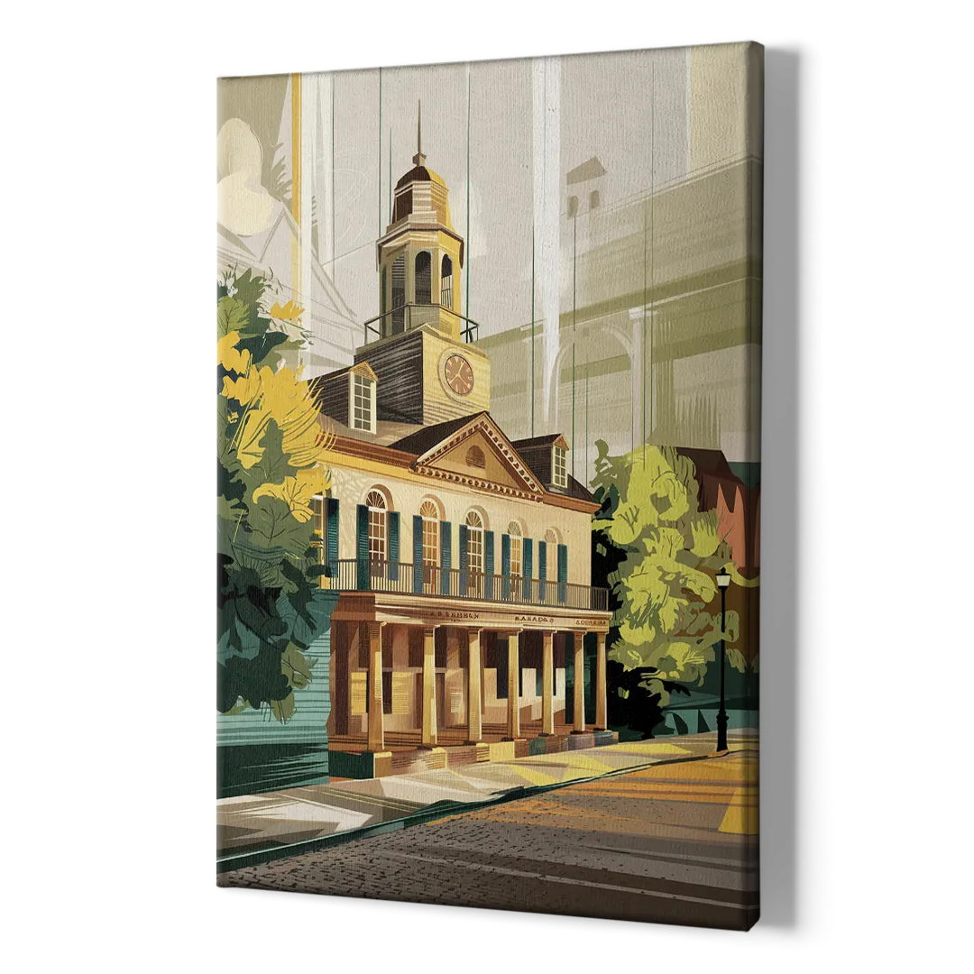 Fayetteville Historic Landmarks - Canvas Print Art Sides
