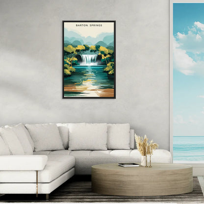 Austin Barton Springs Serenity - Living Room Black Frame Canvas