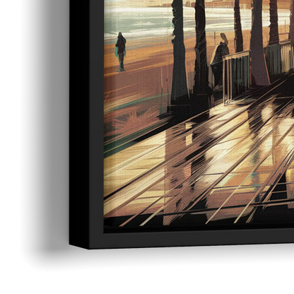 Los Angeles Venice Beach Boardwalk - Close-Up Black Frame Canvas