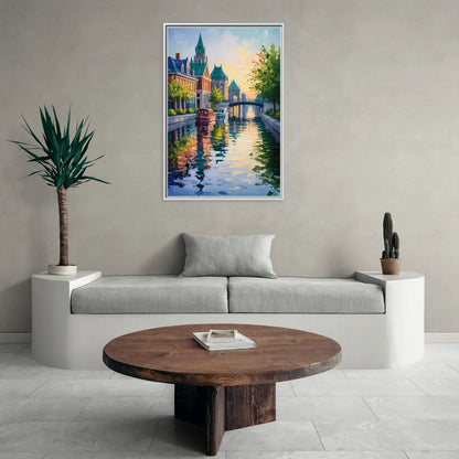 Rideau Canal Reflections - Living Room White Frame Canvas
