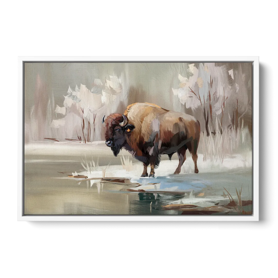 Buffalo Waterfront Serenity - White Frame Canvas