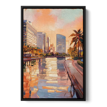 St. Petersburg Downtown Charm - Black Frame Canvas