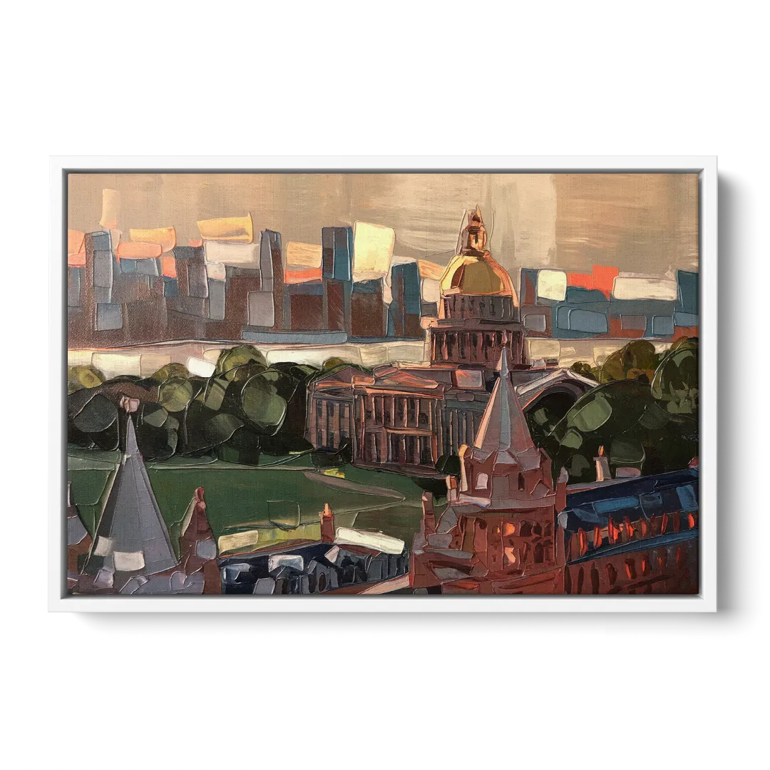Boston Architectural Beauty - White Frame Canvas