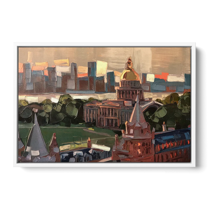 Boston Architectural Beauty - White Frame Canvas