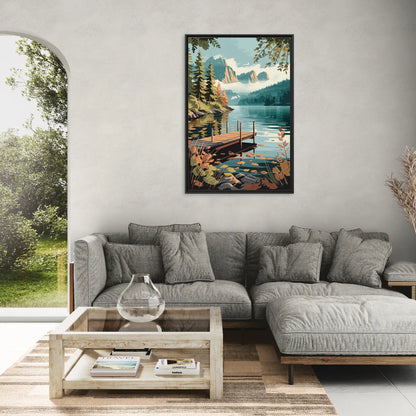 Ontario Lakeside Bliss - Living Room Black Frame Canvas
