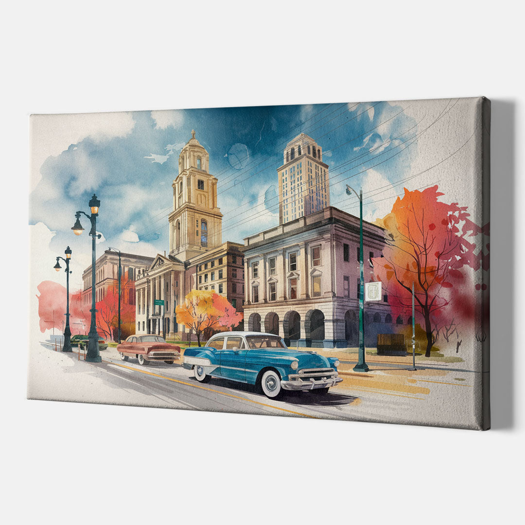 Buffalo Historic Downtown - Canvas Wall Art Indoor
