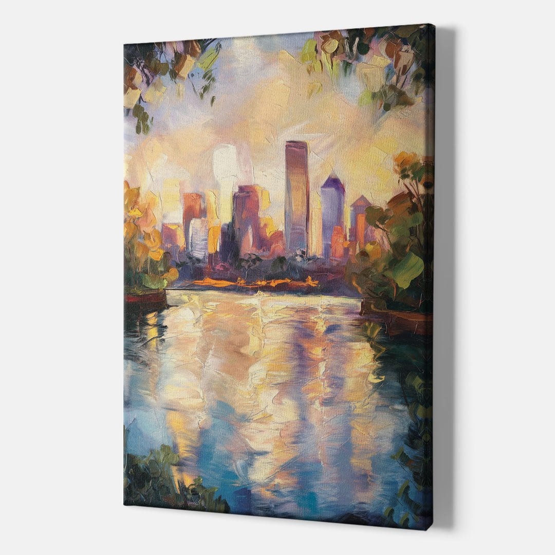 Boston Charles River Reflections - Canvas Wall Art Indoor