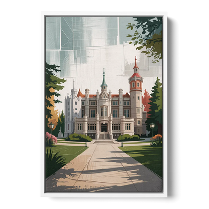Casa Loma Historic View - White Frame Canvas