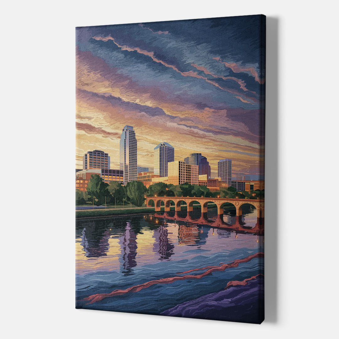 Austin Riverside Reflections - Canvas Wall Art Indoor