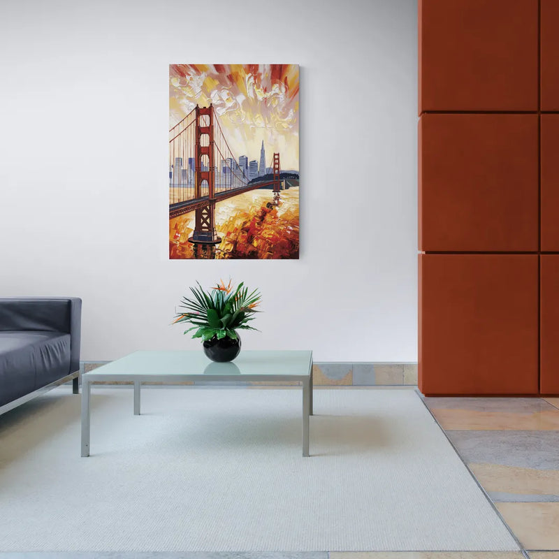 San Francisco Skyline Silhouette - Canvas Wall Art Living Room