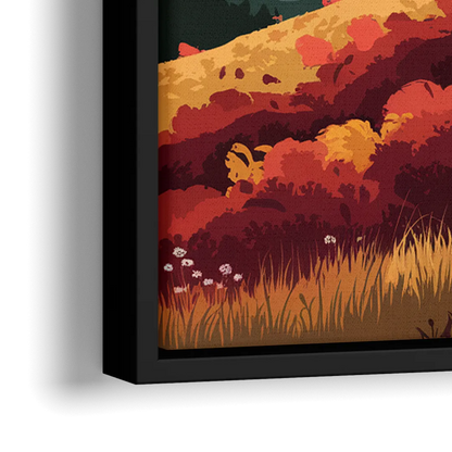 Gatlinburg Sunset Over Hills - Close-Up Black Frame Canvas