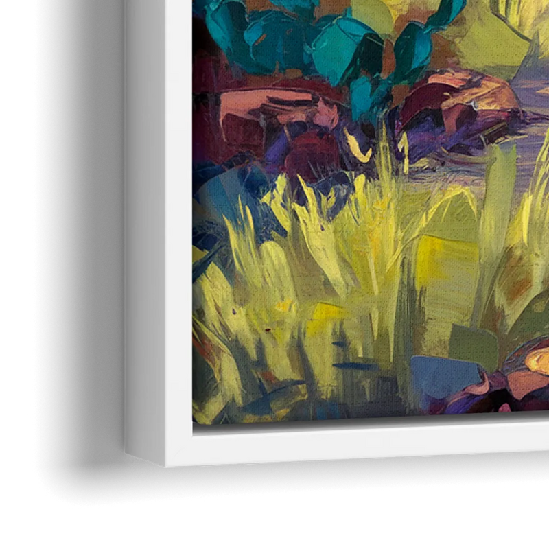 Santa Fe Sunlit Horizon - Close-Up White Frame Canvas