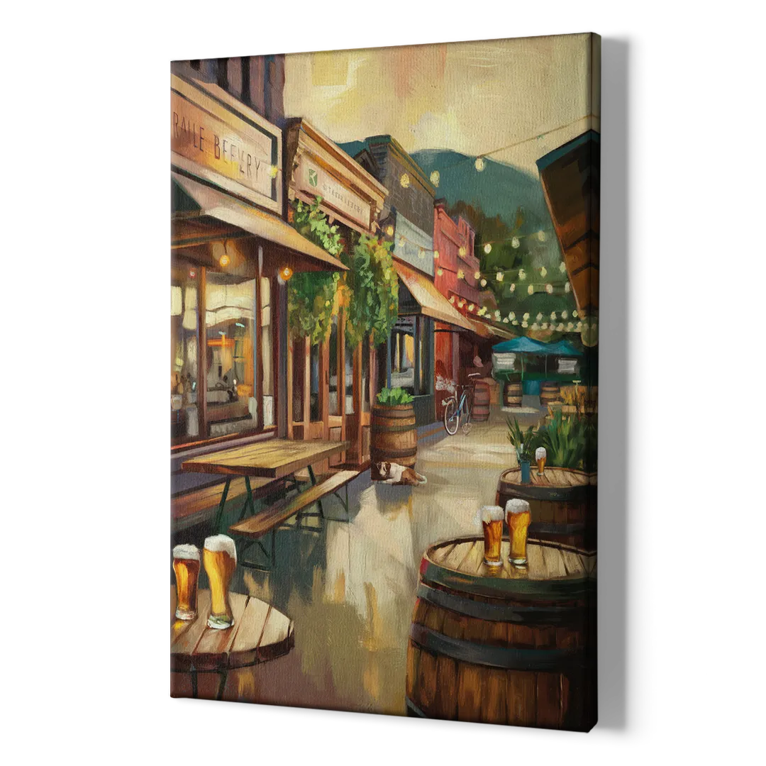 Asheville Local Brewery District - Canvas Print Art Sides