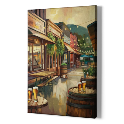 Asheville Local Brewery District - Canvas Print Art Sides