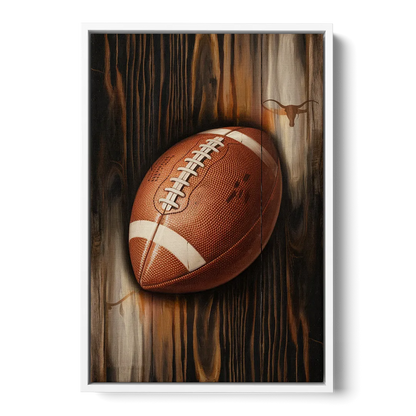 Austin UT Football Energy - White Frame Canvas