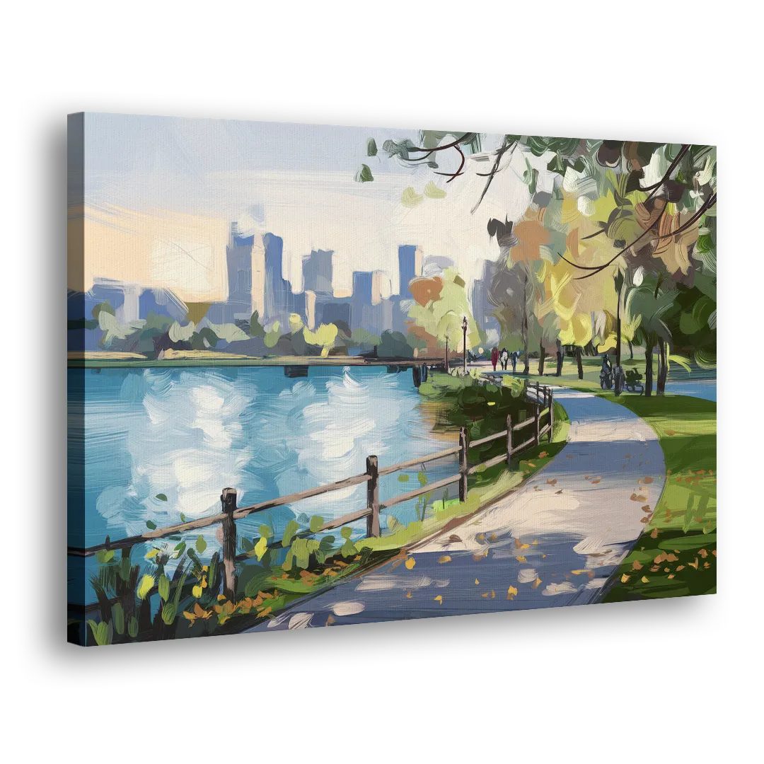 Burlington Lakefront Pathways - Canvas Print Art Sides